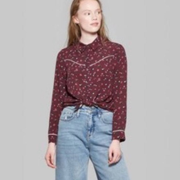 NWT Wild Fable Floral Western Shirt Size S - Picture 2 of 8